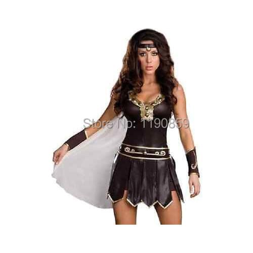Free shipping Ladies Xena Gladiator Warrior Princess Roman Spartan Fancy Dress Costume