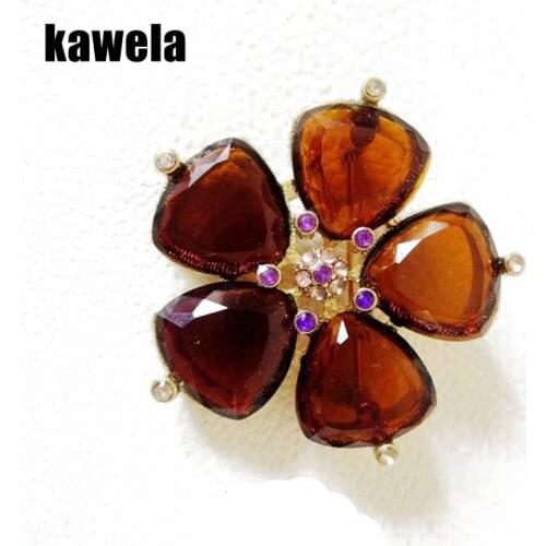 Brown Flower Sweet Elegant Petal Brooch