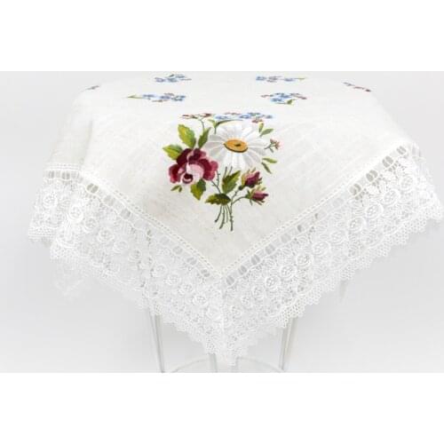 Lace Flower Embroidery Design Square Rectangle Decorative Dinning Tablecloth Sofa Cover