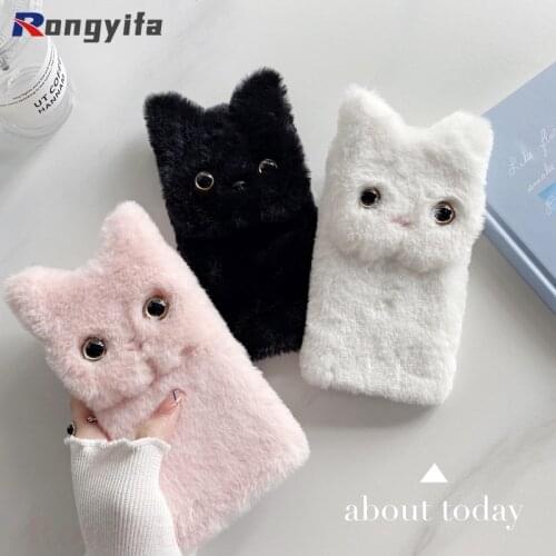 For Vivo V21 V20 SE Y70 Y51 Y51S X60 X50 Pro+ Y52S Y73S Y20 Y20i Y30 Y70S Y31S Y11S Cute Cat Ears Phone Case Plush Back Cover