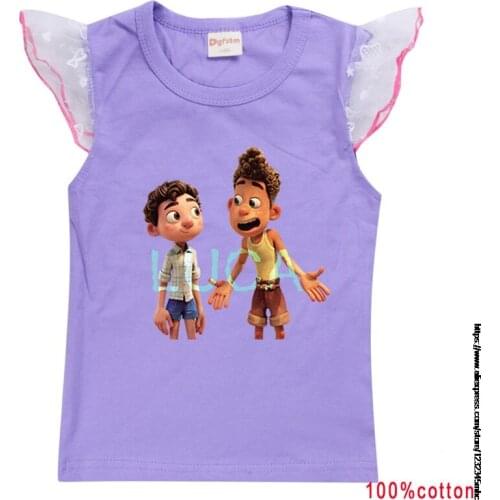 Kids Cotton T-shirt Boys Summer Luca Flying Sleeve Tshirt Childrens Clothing Casual Sports Cartoon Tops Girls Boy Clothes