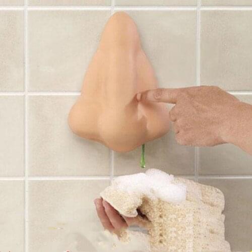 Nose shape shower gel shampoo dispenser gift ideas quirky bathroom accessories fun display lotion bottle twopieces free shipping