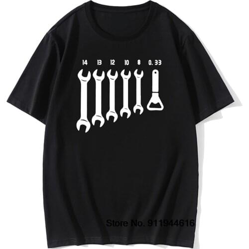 Screw Wrench Mechanic T-Shirts Men Car Fix Engineer Cotton Short Sleeve Funny T Shirts Top Tee Mens Clothes