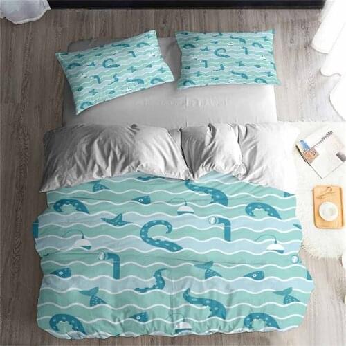HELENGILI 3D Bedding Set octopus Print Duvet cover set lifelike bedclothes with pillowcase bed set home Textiles #2-5