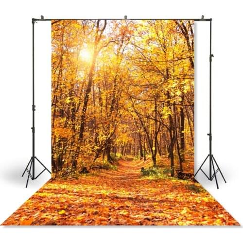 HUAYI Photography Backdrop Newborns Baby Child Photo Booth Background Autumn Forest Leaves Studio Custom Backdrops XT-4259