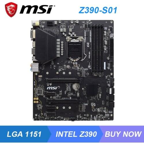MSI Z390-S01 motherboard ddr4 1151 Intel Z390 ATX M.2 SATAIII Support 9700K 9900K Desktop Gaming Motherboard