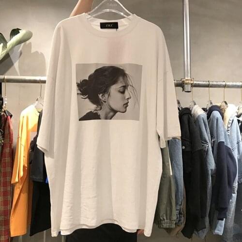 Grace&Taste Sexy Boyfriend Wind Tees 2021 Casual Girl Design Short Sleeve T Shirt Female Loose Slim Medium Long Student Tops