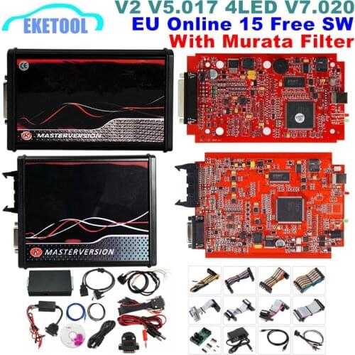 EU Version V2 5.017 V2.53 4LED V7.020 V2.25 Red PCB Online V5.017 V2.53 No Token 7.020 OBD2 ECU Chip Programmer