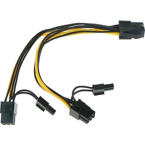 ULT-Best Cable PCI-E PCIE 6p Female to Dual 8pin 6+2 Male GPU Graphics Video Card Power Supply Extension Riser Mining Cord Cabo