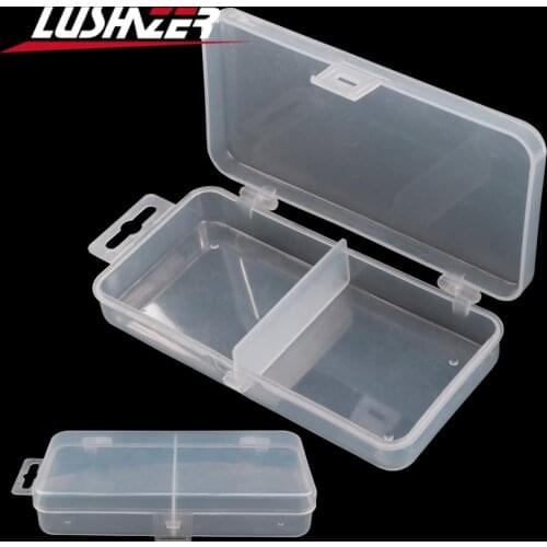 LUSHAZER Fishing Tackle Box Plastic Waterproof equipment box for fishing Baits 2 Compartments Fly Fishing Tackle Storage Box