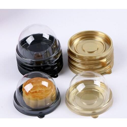 100pcs=50sets Transparent Plastic Box Cake Dome Cupcake Boxes Container Wedding Favor Boxes Supplies