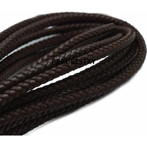 2m/lot approx 5mm brown Genuine Cow Leather Cord Bracelet Necklace Findings Leather Rope String DIY Jewelry Accessories leather