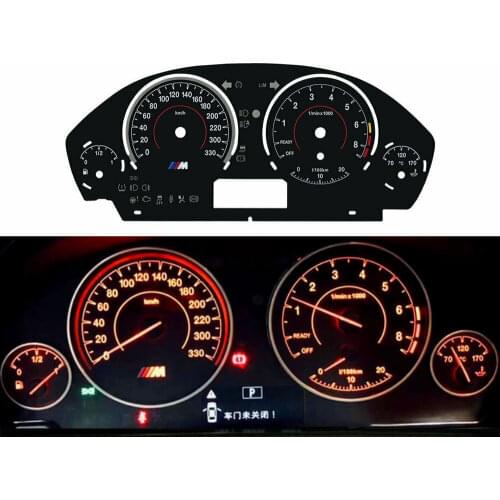 Gauge FACE Overlay Facelift For BMW F30 F35 With Smal LCD Display Dash Cluster Gauge Faces 330KM/H