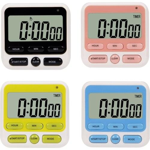 LCD Digital Screen Kitchen Timer Alarm Clock Large Display Home Cooking Count Up Countdown Multifunctional Sleep Stopwatch Clock