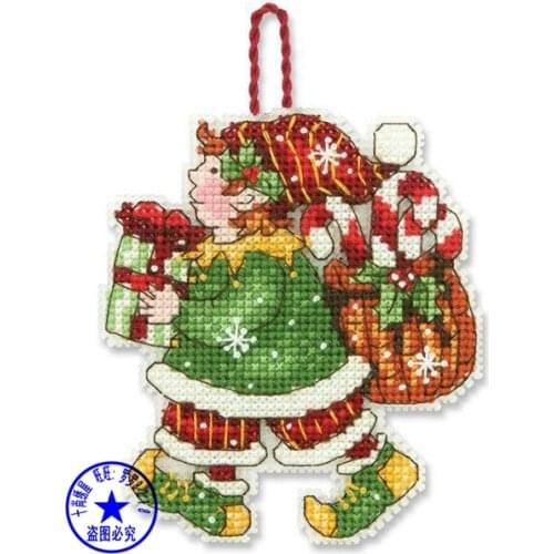 14/16/18/28 Top Quality Lovely Hot Sell Counted Cross Stitch Kit Santa Ornament Christmas Tree Ornaments Gift Dim 70-08913
