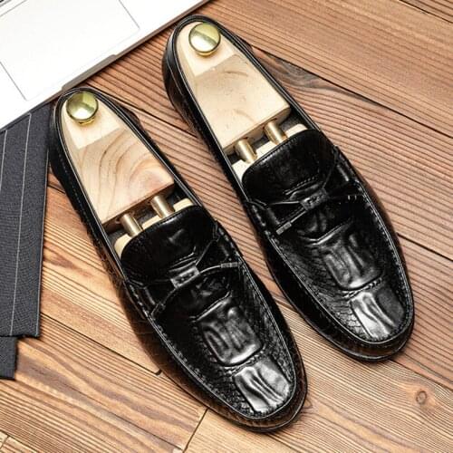 Autumn Men Leather Summer Casual Shoes Male Sneakers loafer Mens Slip On Coffee Mens Genuine Leather Loafers Flat Driving Shoes