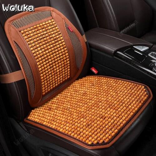 Seat Supports Car Wooden Beads Seat Backrest with Seat Cushion Cartoon Lumbar Support Backs Waist Support CD50 Q01