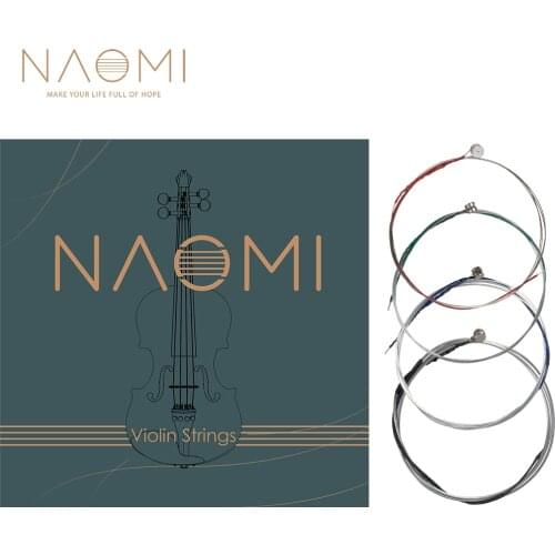 NAOMI Full Set Violin Strings 4/4 3/4 1/2 1/4 1/8 Violin Strings G D A & E Strings Stainless Steel Core Violin Strings