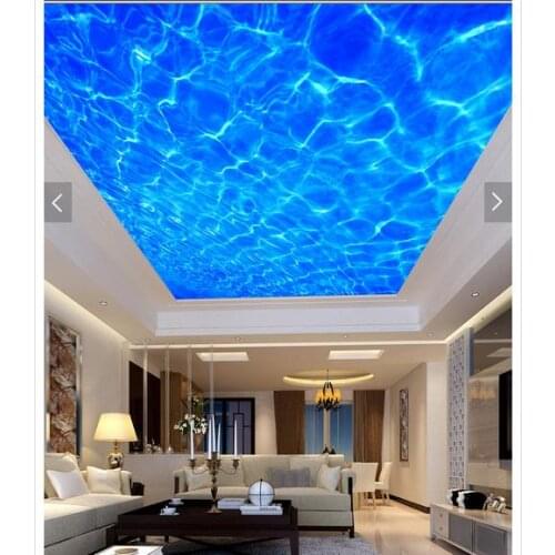 Custom photo wallpaper 3d ceiling wallpaper murals High-end blue water lines suspended ceiling frescoes 3d room wallpaper