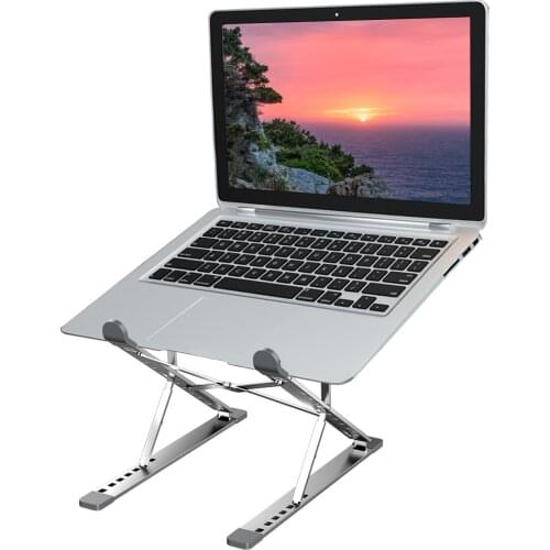 Portable Laptop Stand Ergonomic Aluminum Alloy Laptop Riser Double Height Adjustment Foldable Computer Notebook Holder Stand