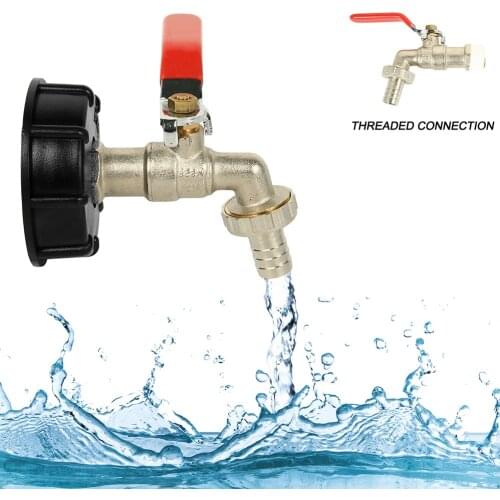 IBC Ball Outlet Tap Tank 3/4" Food Grade Drain Adapter Tank Rainwater Container Brass Hose Faucet Valve Agriculture Tools