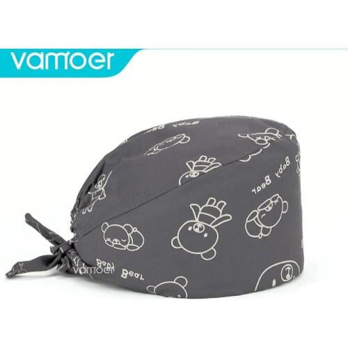 Unisex scrub Cap nursing nurse Hat Cartoon Printing Pet Dust Proof Caps for men and women Sun screen Hat Clinic work cap
