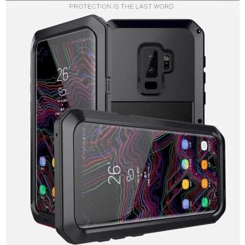 Heavy Duty Powerful Shockproof Waterproof Metal Alloy Tempered Glass Metal Cover Cell Phone Case For Samsung S9 S9 S10 S20 Plus