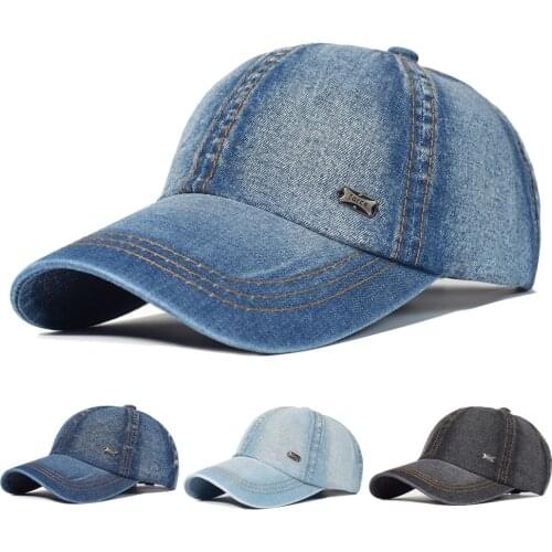 Vintage Washed Cotton Baseball Cap Men Women Denim Dad Hat Adjustable Trucker Style Low Profile