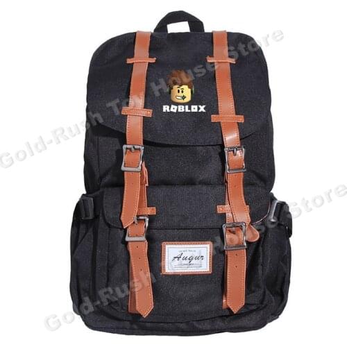 ROBLOXs Vintage Leather Laptop Backpack Boy/girl School Backpack Travel Bag Big Canvas Backpack Large Capacity kid Bag Berchirly