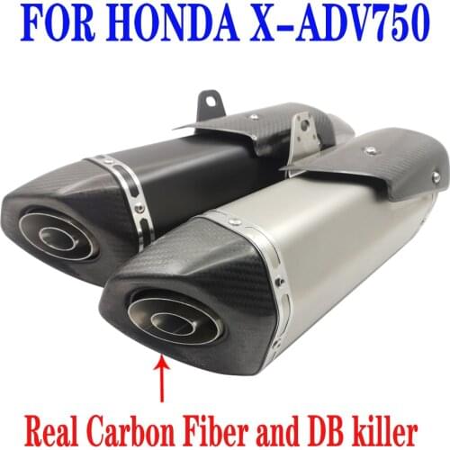Slip-On 51mm Motorcycle Exhaust Escape carbon Moto Header Front Link Pipe Muffler For X-ADV750 X ADV750 X-ADV XADV 750 Racing AK