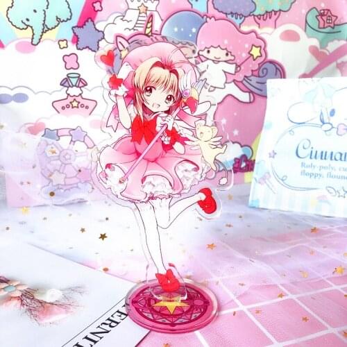 1pcs 15cm Anime Card Captor Sakura Standing Plate Stand Model Home Desk acrylic stand figure model plate holder cake topper