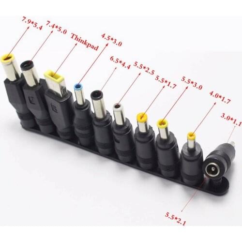 10Pcs DC 5.5x2.1mm Jack Plug For AC Power Laptop Adapter Tips Chargers Universal Hot Selling