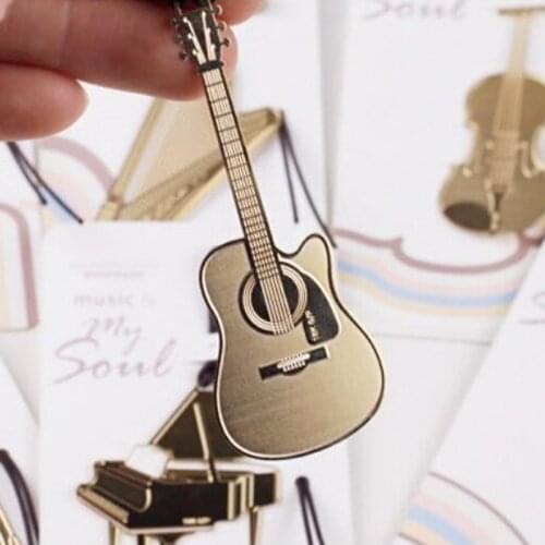 10 pcs/lot Cute Gloedn Creativity Metal Book Music Bookmark Piano Guitar Trumpet Design Korean Stationery Gifts