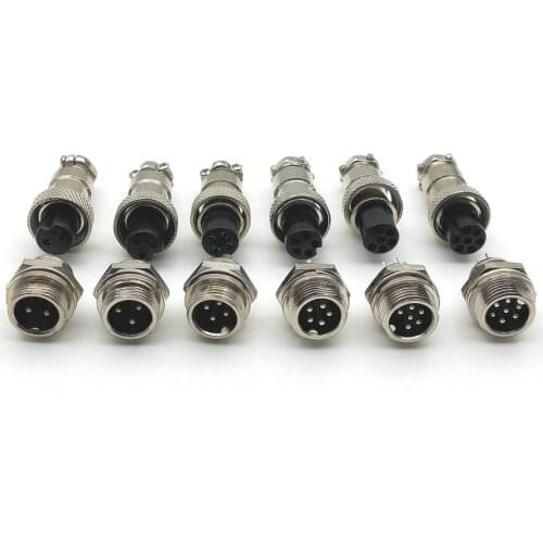 100set GX12 2pin 3pin 4Pin 5pin 6pin 7pin 12mm Audio Chassis Mount Connector New