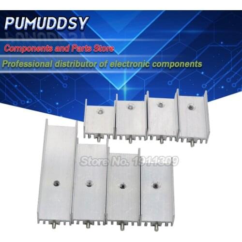 100PCS 15x10x16/20/22/25/30/35/40/50mm aluminum radiator U TO-220 for transistors With needle, TO220 for aluminum