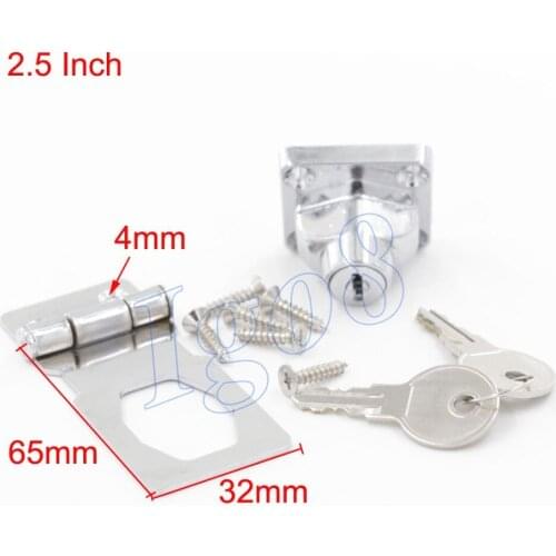2PCS Closet Door Chrome Plated Metal Keyed Hasp Lock 2.5" Long Safety Hasps