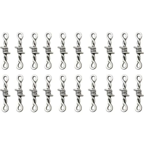 20 Pcs Tiny Twisted Thorns Connectors Charms for Punk DIY Necklaces Bracelet Making Jewelry Finding AXYD