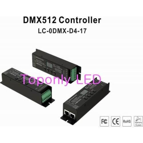 2017 New Design DC12/24V DMX LED Controller For dmx512(1990) Protocol Decoder Applies With 35 Models& 256 Grades Dimming 100pcs