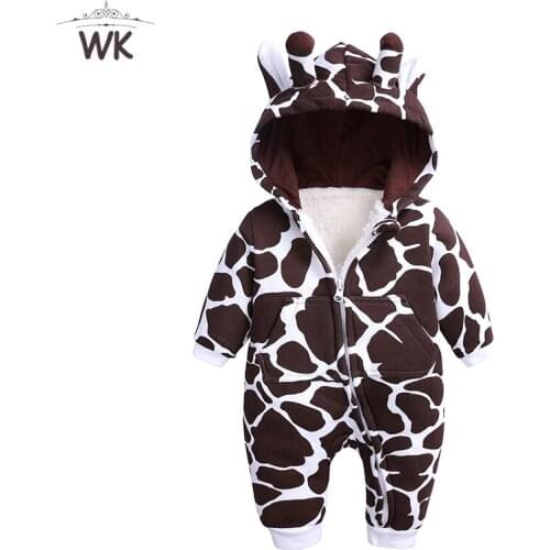 2021 Cute Baby Rompers Brand Warm Thicken Baby Clothes Jumpsuit Newborn Hooded Overall Baby Girl Boys Costumes Gift