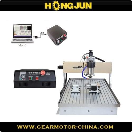 2200W Spindle USP MACH3 system cnc metal router 6090 4axis Aluminium Cutting engraving