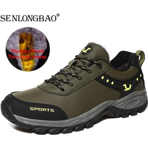 Brand Men Winter Snow Boots Warm Super Men High Quality Waterproof Leather Sneakers Outdoor Male Hiking Boots Work Shoes 38-47