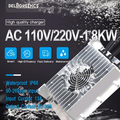 AC110V220V 1.8KW EV Charger For Motorcycle TC CAN Protocol 48V 60V 72V 25A Enable Charger Waterproof Isolated