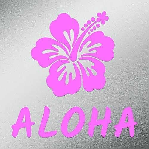 CMI DD548LP Aloha Hibiscus Flower Decal Sticker | 5.5-Inches by 5.5-Inches | Premium Quality Light Pink Vinyl 15*15cm