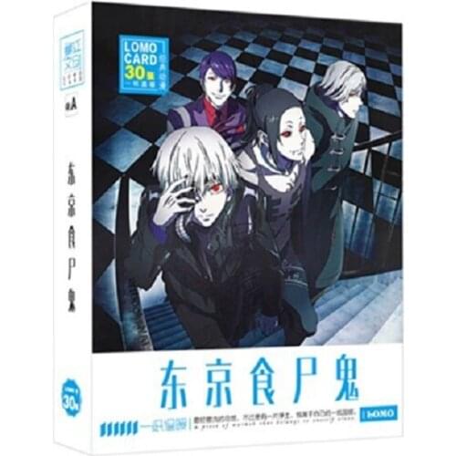 30 Sheets/Set Tokyo Ghoul LOMO Card Animation Bronzing Greeting Card Message Card Anime Around