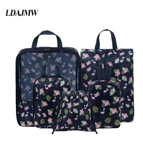 LDAJMW 5PCS/Set Travel Cases Clothes Tidy Storage Bag Luggage Suitcase waterproof Pouch Home Closet Divider Container Organiser