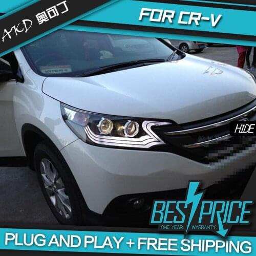 AKD Cars Styling Headlight For Honda CRV CR-V 2012-2014 Headlights LED Running lights Bi-Xenon Beam Fog lights angel eyes Auto