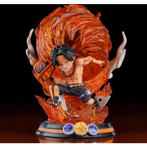 16CM Anime GK Fireball Ace Figure Fire ring Model Toys Boxed PVC Action Figure Collection Desktop ornaments Toys Gift