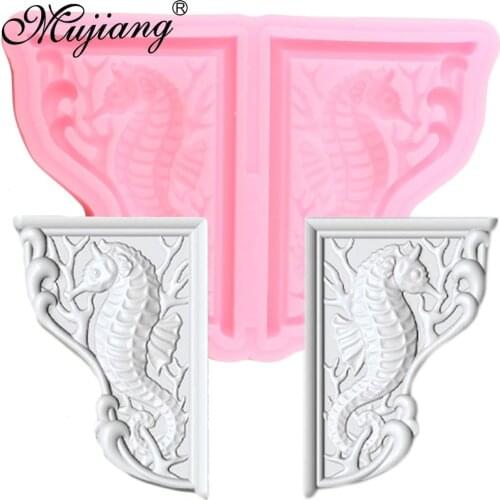 Sea Horse Silicone Mold Seaweed Cake Border Fondant Molds DIY Party Cake Decorating Tools Candy Clay Chocolate Gumpaste Moulds