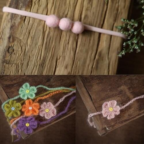 BalleenShiny Princess Flower Headband Newborn Baby Boy Girl felt ball Photography Prop Hair Accessories Infant Headwear