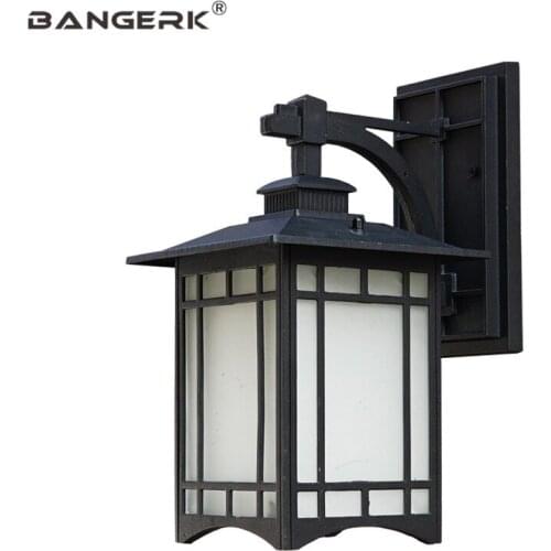 Chinese Outdoor Waterproof LED Lamp Wall Sconce Lighting Garden Wall lights Retro Aluminium Glass Porch Balcony Aisle Fixtures